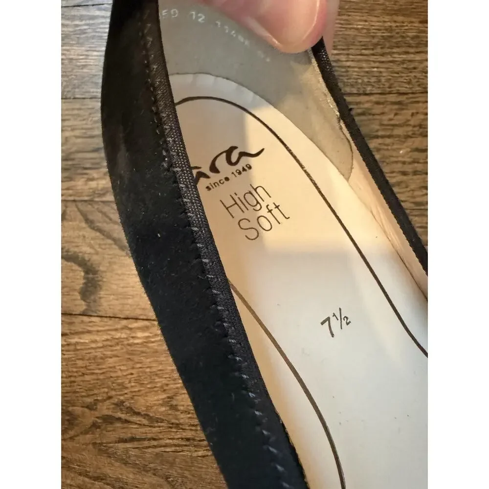 Ara Black Block Heel Pumps Suede size US Sz 10 style NEW